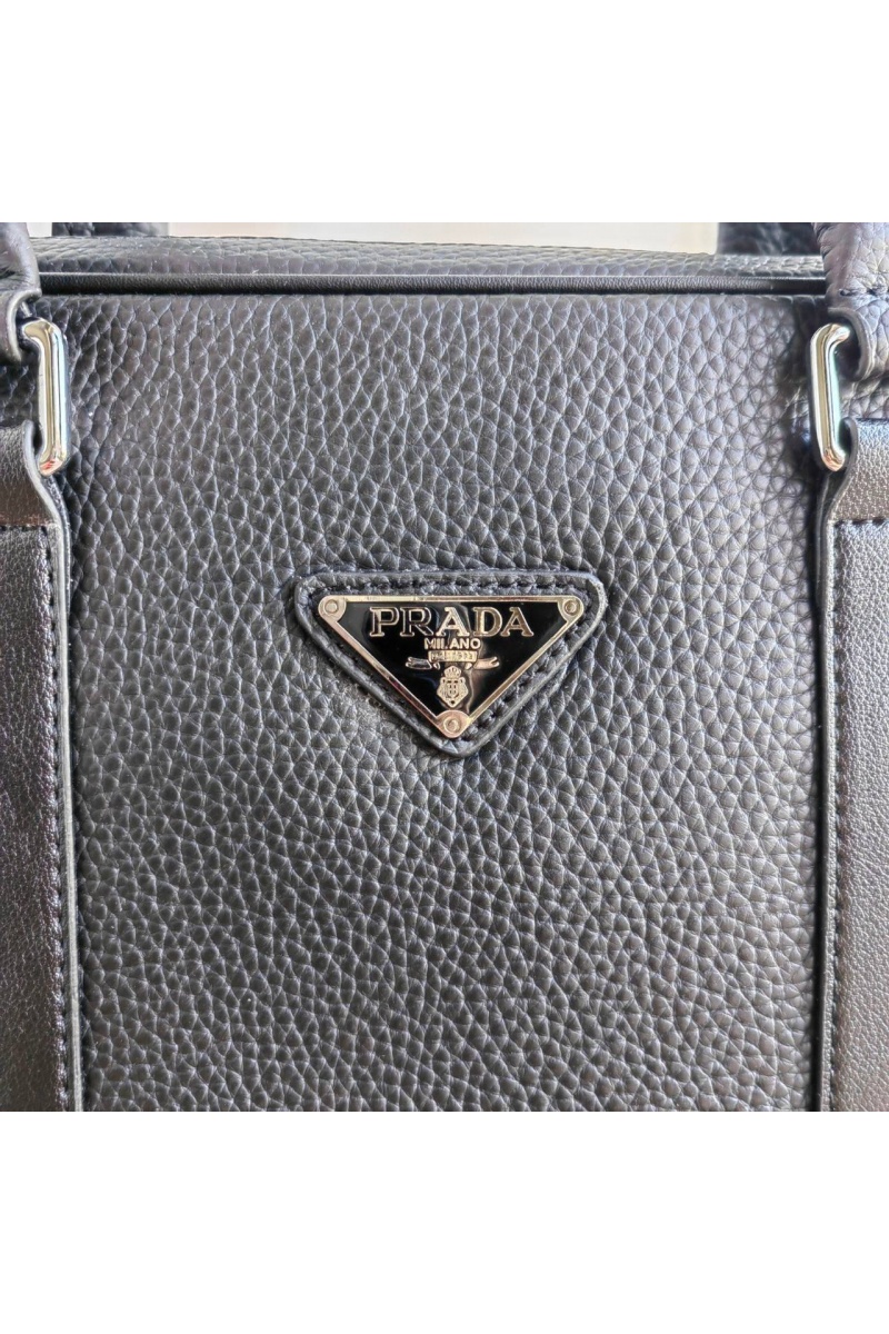 Prada Мужская кожаная сумка 38x28 см - Black