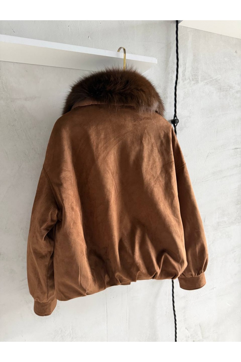 Loro Piana Женский бомбер с натуральным мехом premium