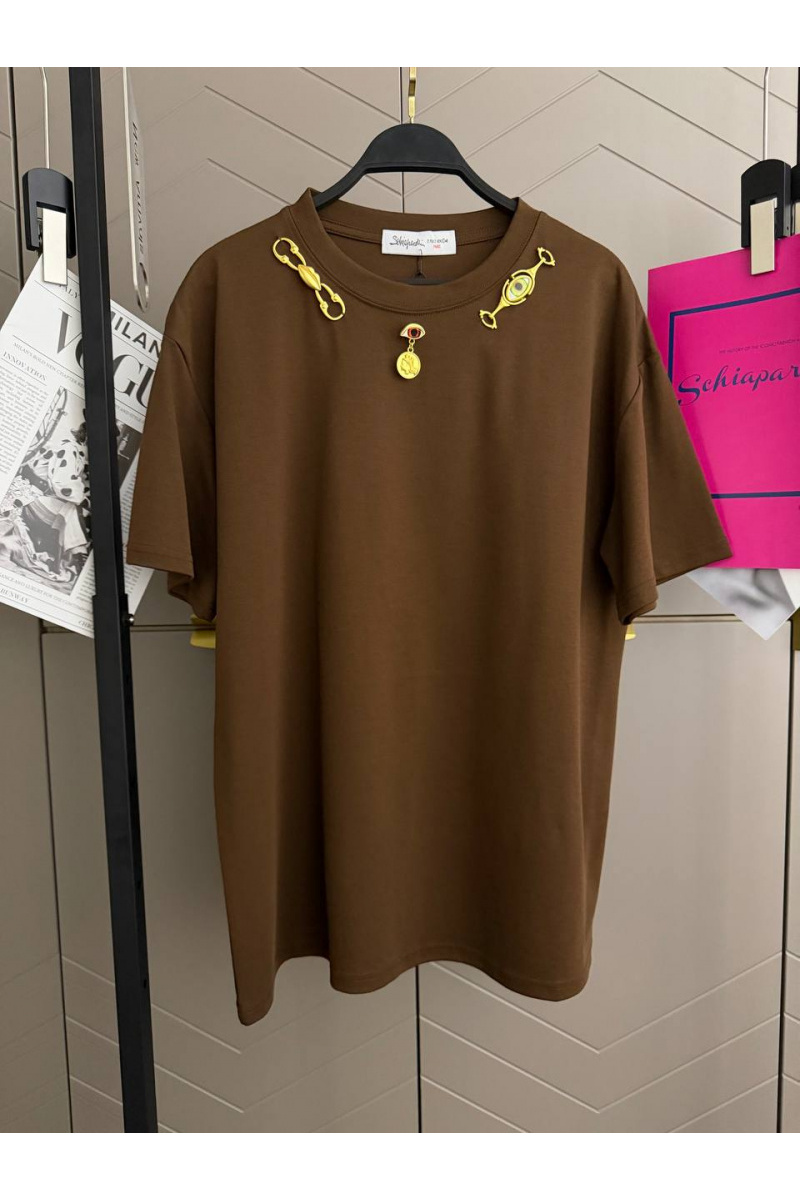 Schiaparelli Женская базовая футболка premium - Brown