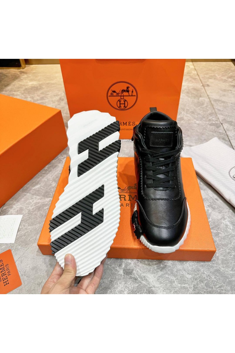 Hermes Кроссовки с мехом Bouncing high-top - Black / White