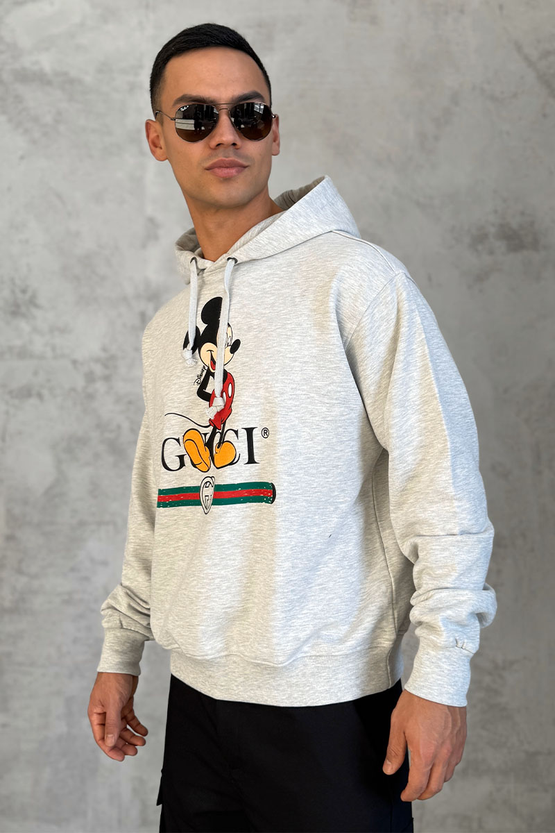 Gucci Серое оверсайз худи Disney "Mickey Mouse"
