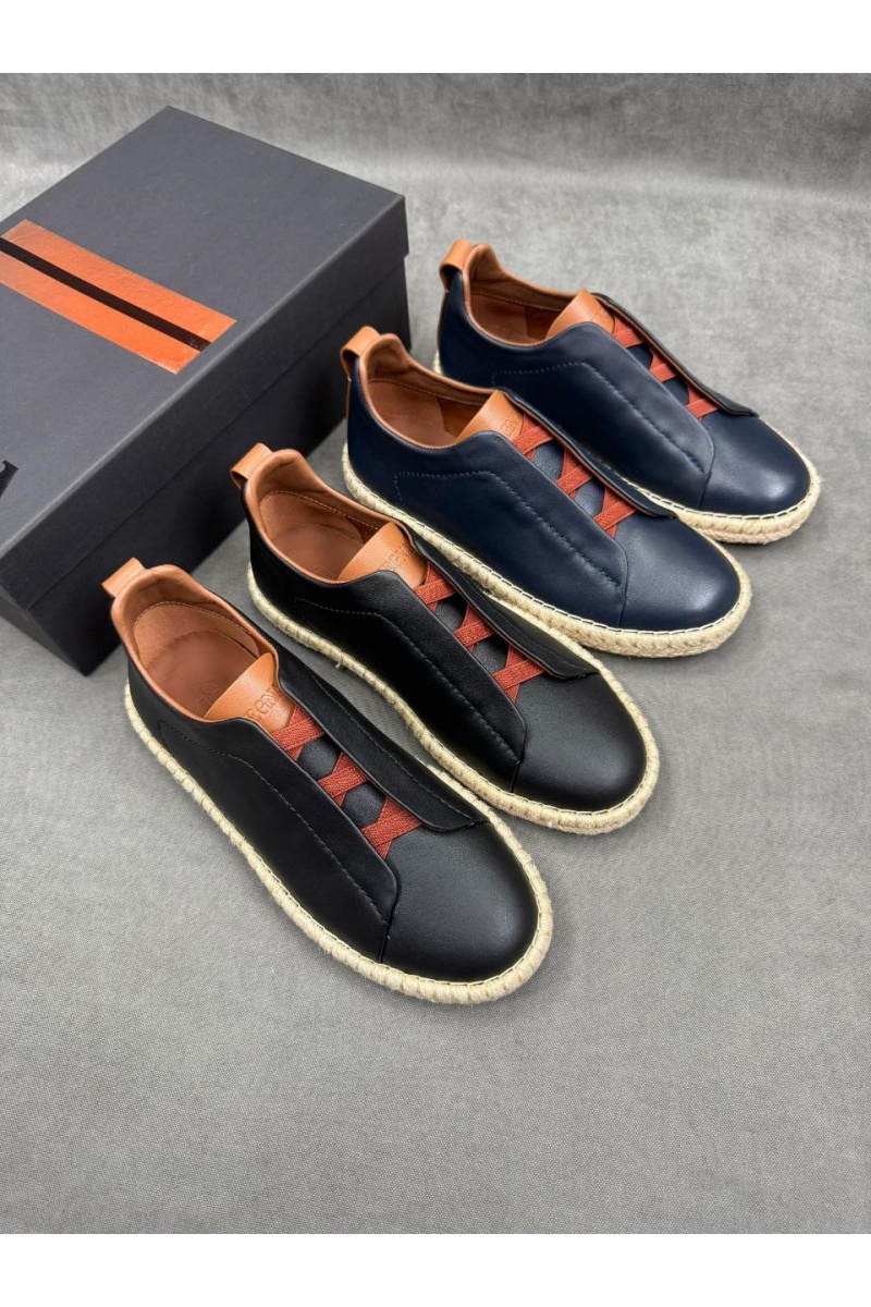 Zegna Мужские кроссовки Ermenegildo Zegna Triple Stitch - Black