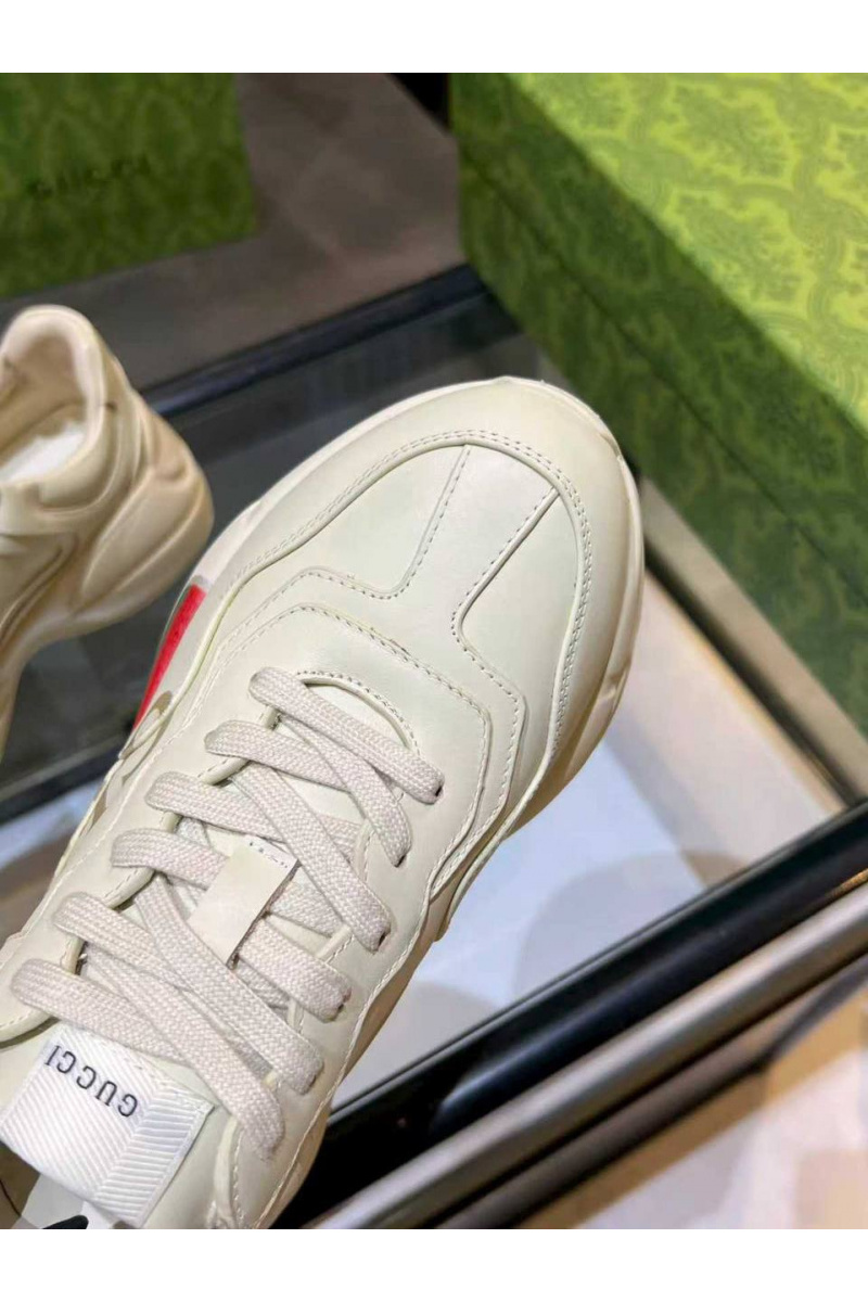 Gucci Женские кожаные кроссовки Rhyton premium