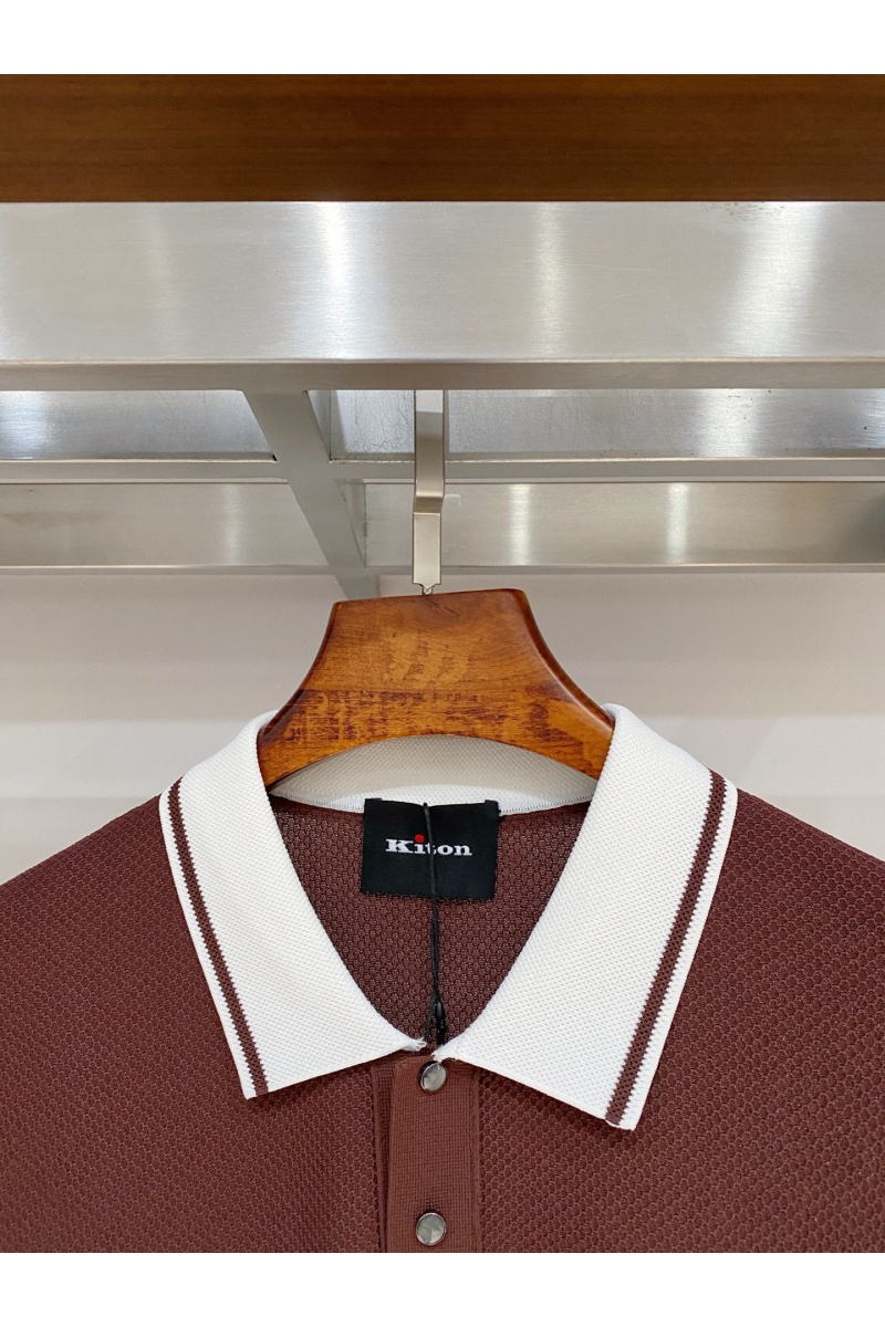 Kiton Мужское коричневое поло premium