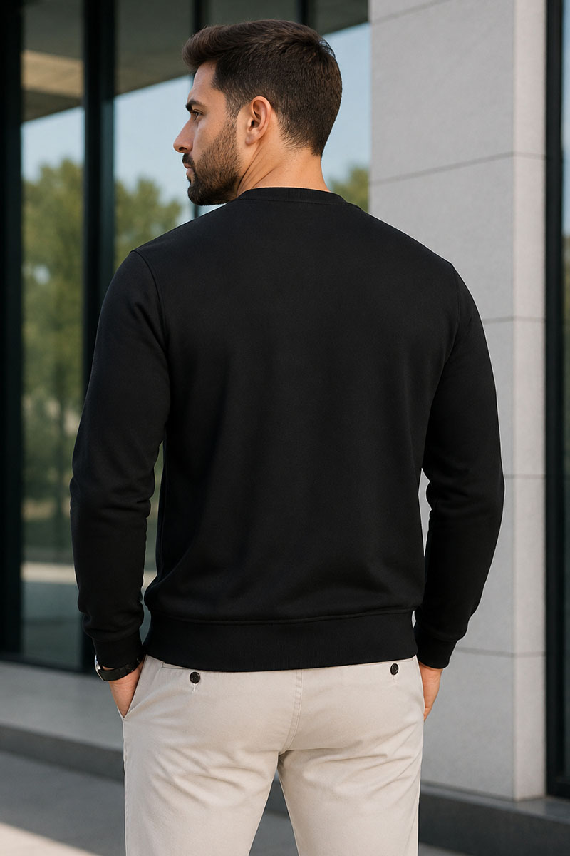Emporio Armani EA7 Мужской чёрный свитшот logo-print