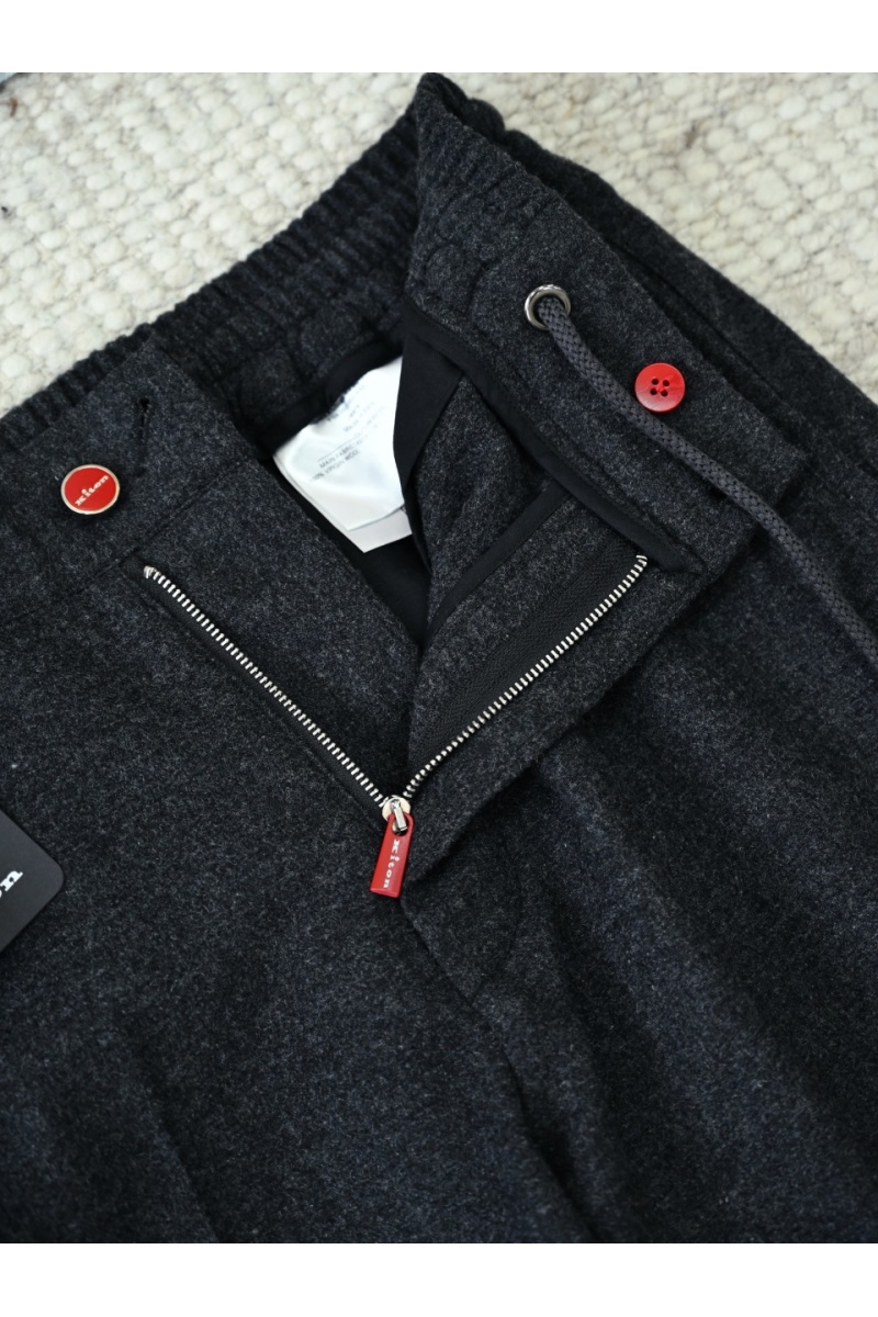 Kiton Мужские тёмно-серые брюки premium