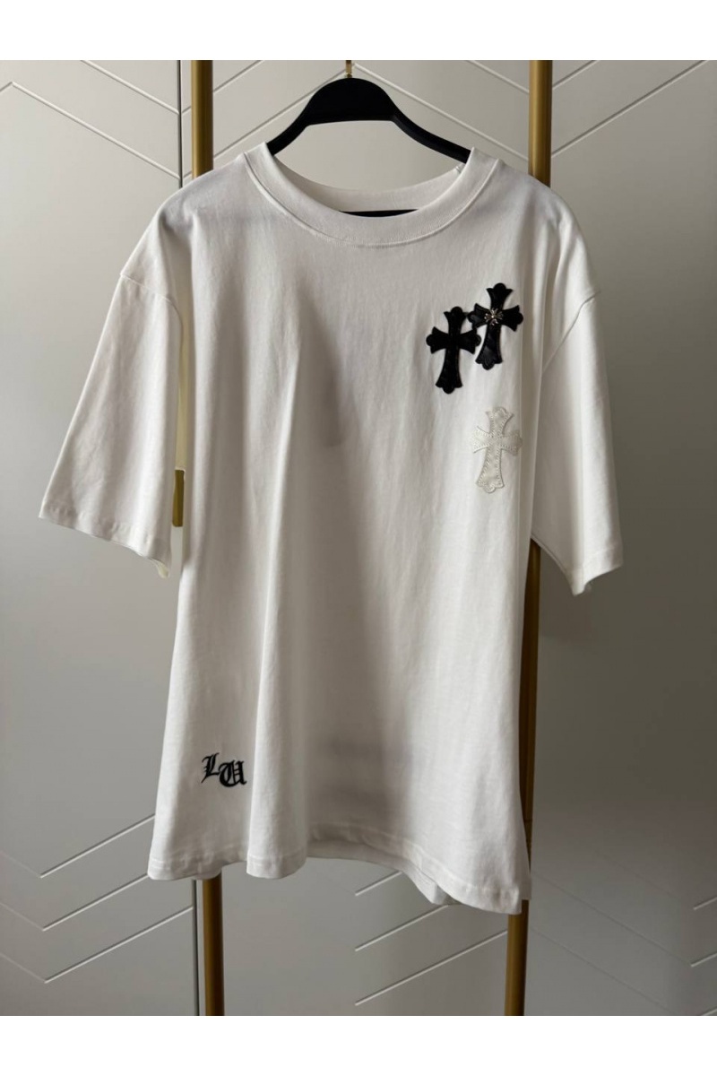 Chrome Hearts Женская оверсайз футболка белого цвета premium