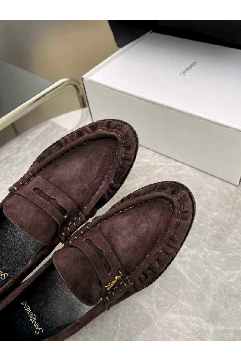 Yves Saint Laurent Женские замшевые лоферы premium