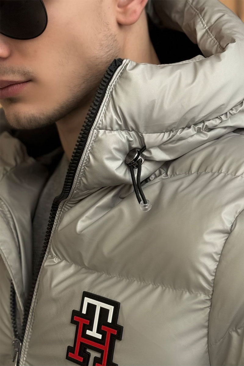 Tommy Hilfiger Мужская куртка logo-patch - Grey