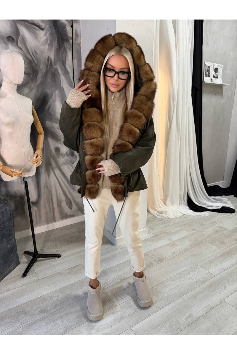 Max Mara Женская утеплённая парка с натуральным мехом premium