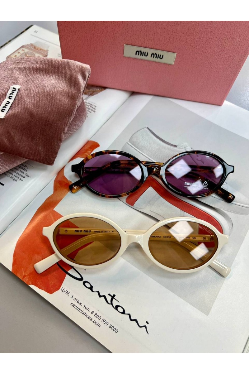 MIU MIU Солнцезащитные очки с леопардовой оправой