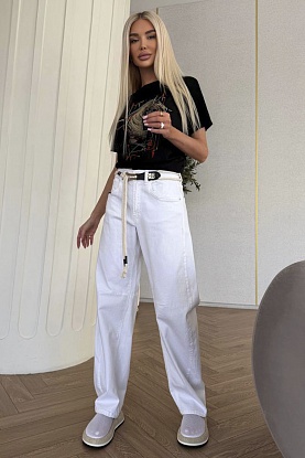 Женские джинсы белого цвета premium