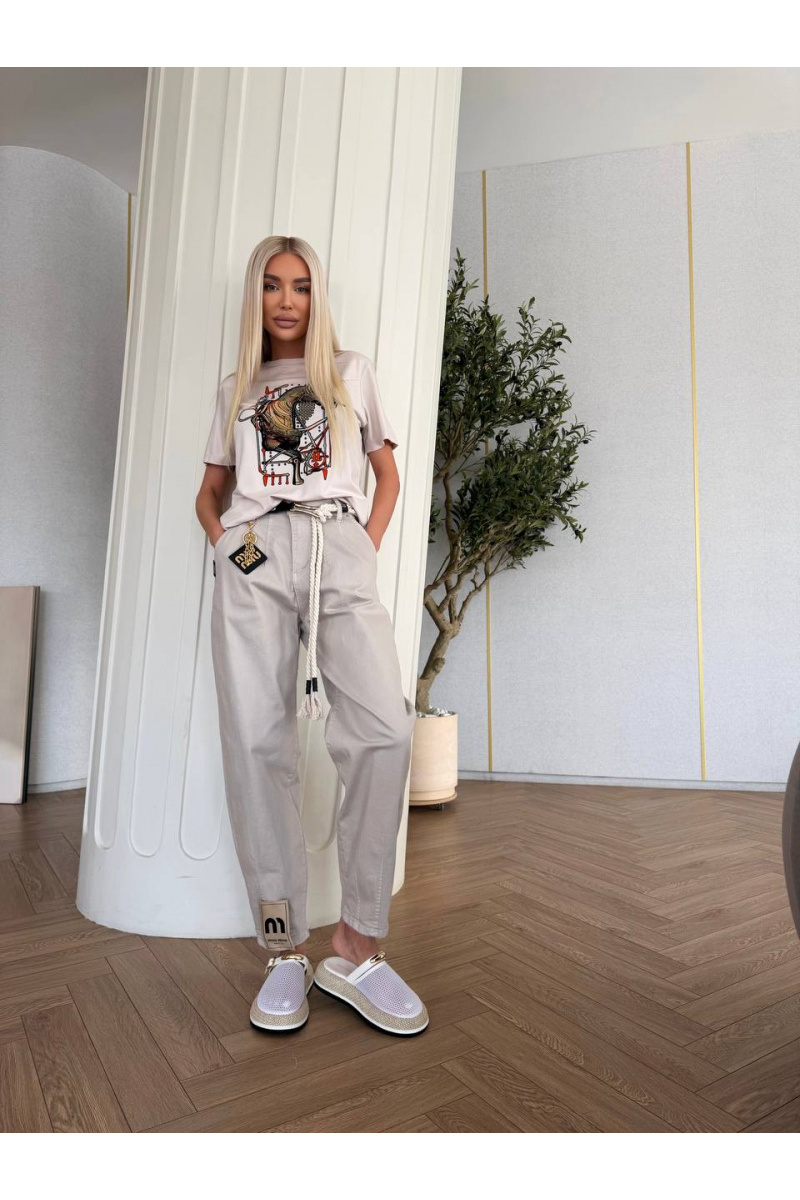 MIU MIU Женские джинсы серого цвета premium