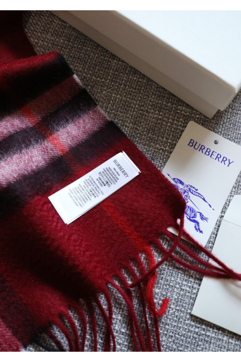 Burberry Шарф two-tone Check premium 168x30 см - Burgundy