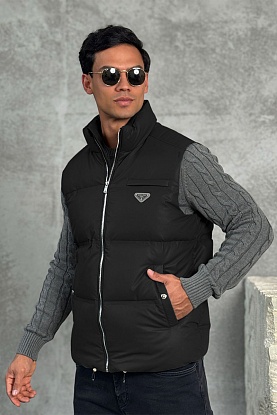 Мужской жилет logo-plaque - Black