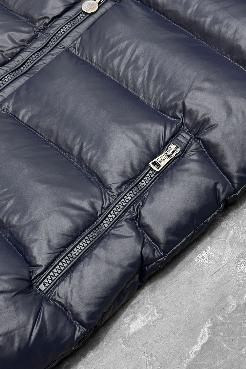 Moncler Мужской жилет logo-patch - Navy 