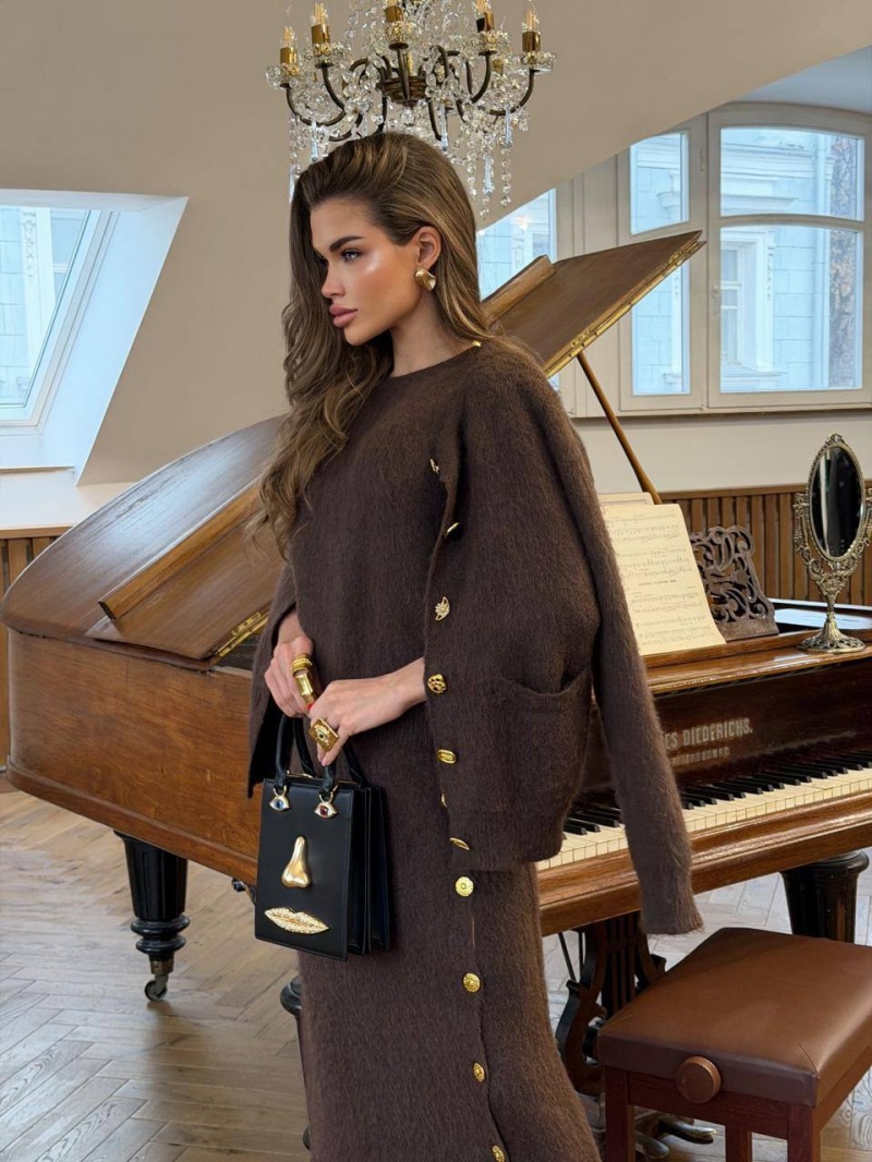 Schiaparelli Женский кардиган коричневого цвета premium