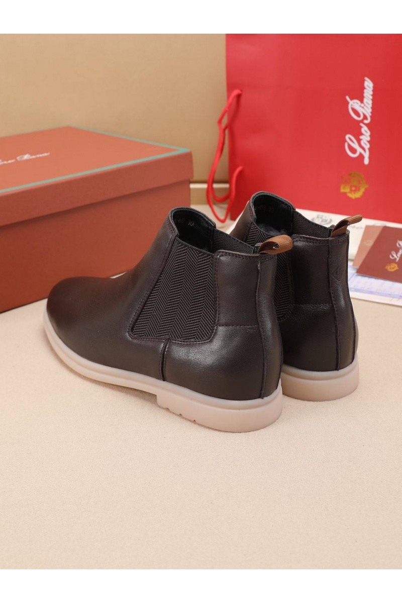 Loro Piana Кожаные ботинки с мехом 
