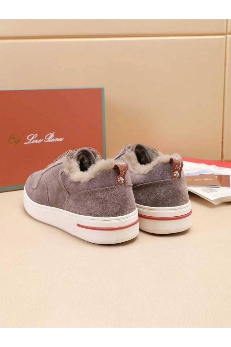 Loro Piana Кроссовки с мехом Newport Walk - Beige