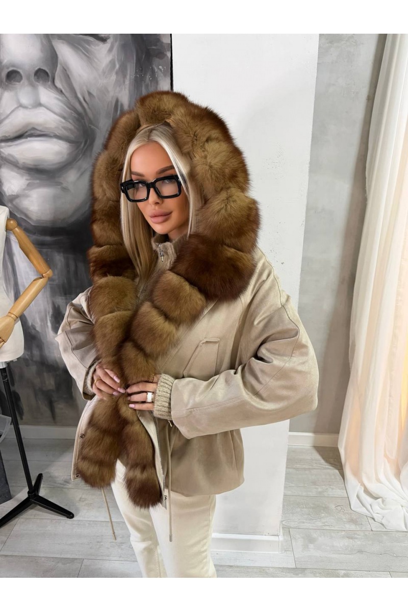 Max Mara Женская утеплённая парка с натуральным мехом premium