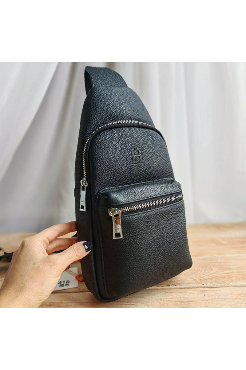 Hermes Кожаная сумка sling - Black 31x17 см