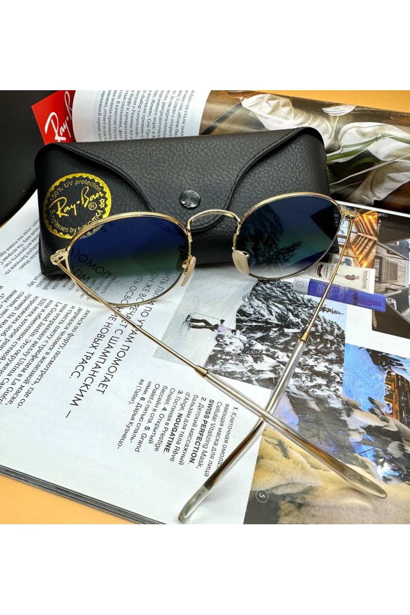 Ray-Ban Солнцезащитные очки Round Metal - Blue / Gold