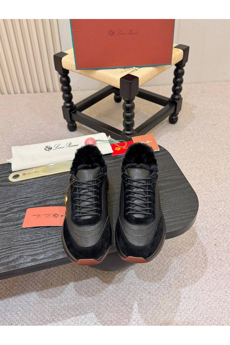 Loro Piana Кроссовки с мехом Week End Walk Evo premium
