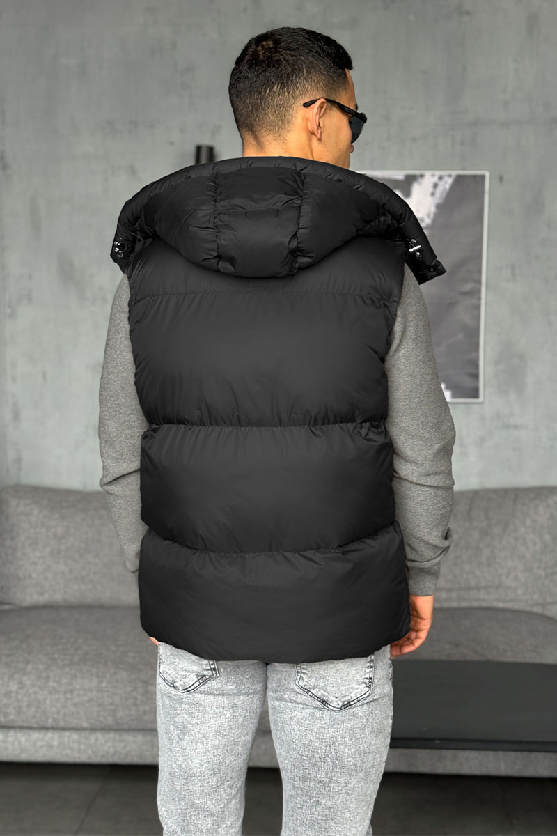 Moncler Мужской чёрный жилет logo-patch 