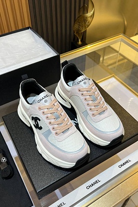 Женские кожаные кроссовки Premium - Pink / White
