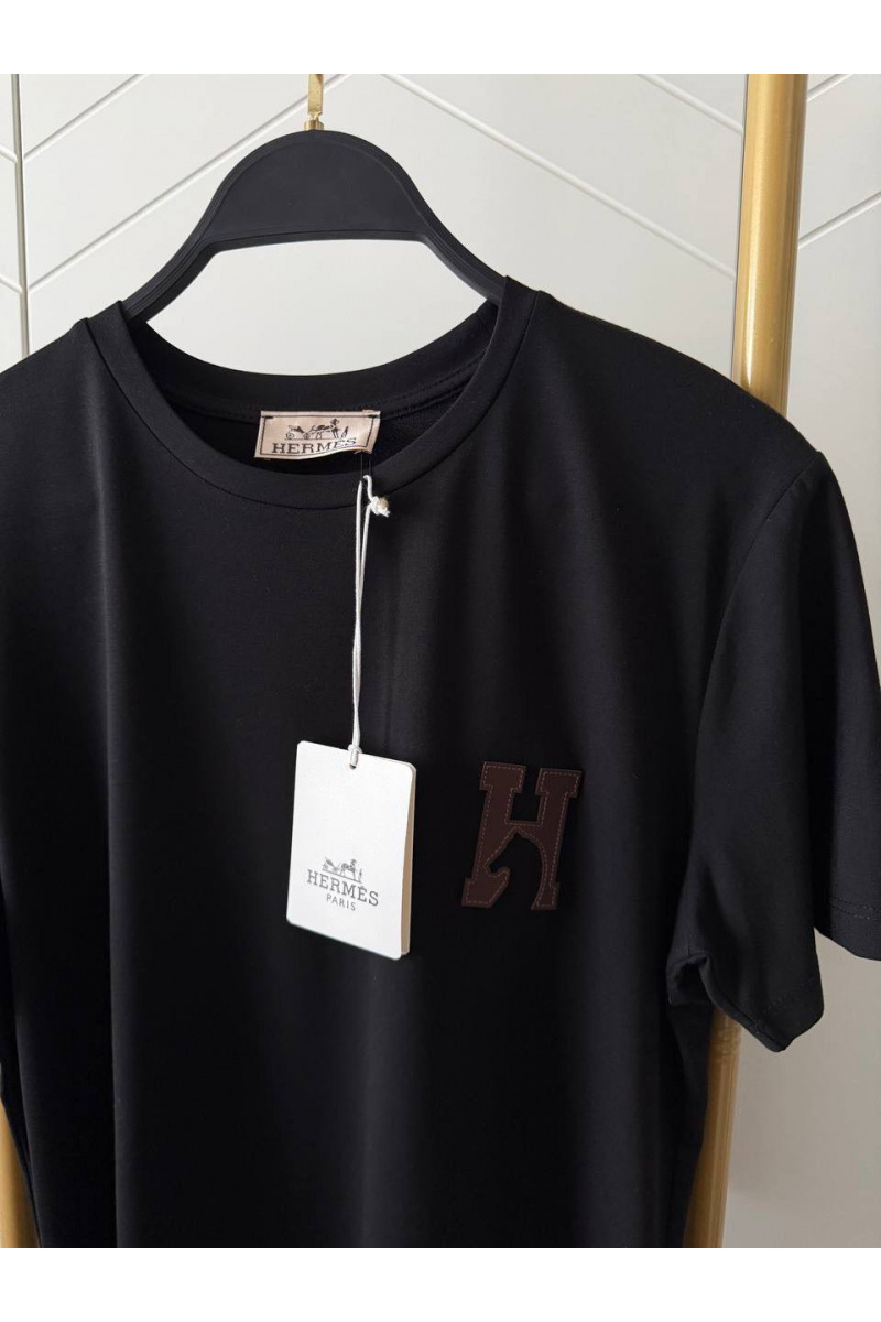 Hermes Женская чёрная футболка premium