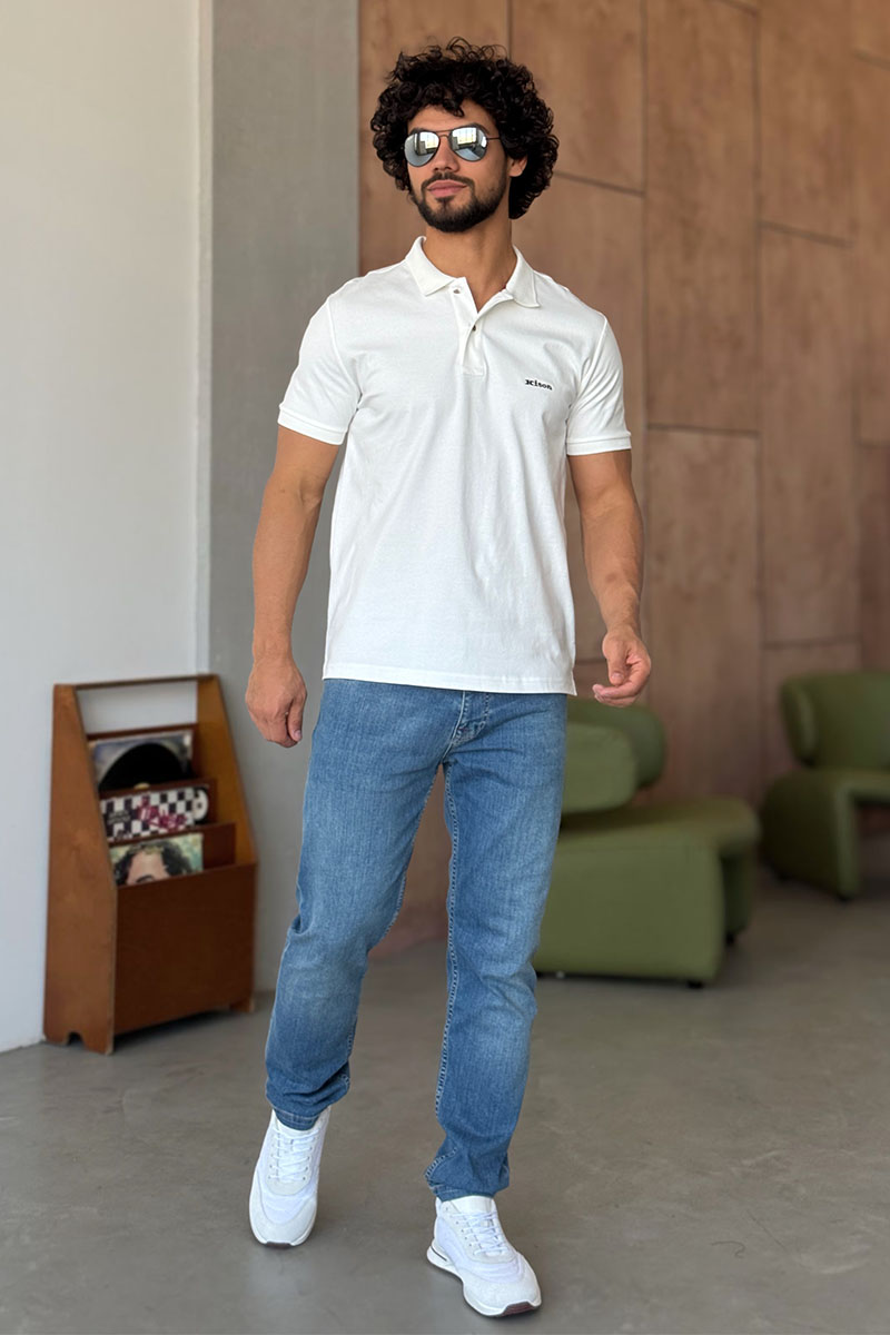 Kiton Мужское белое поло embroidered logo