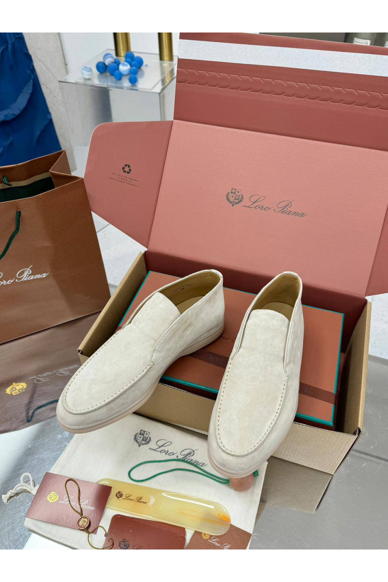 Loro Piana Женские замшевые лоферы premium - Beige