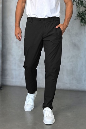 Мужские чёрные брюки slim fit