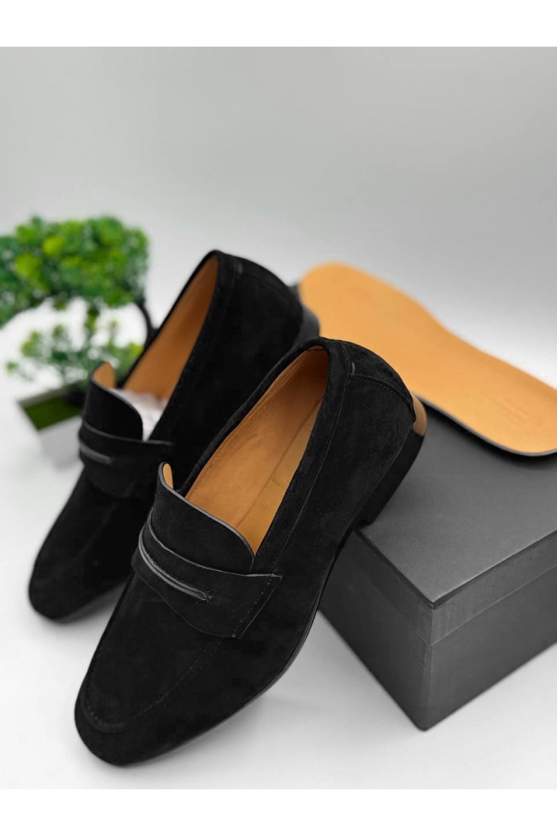 Zegna Чёрные замшевые лоферы 
