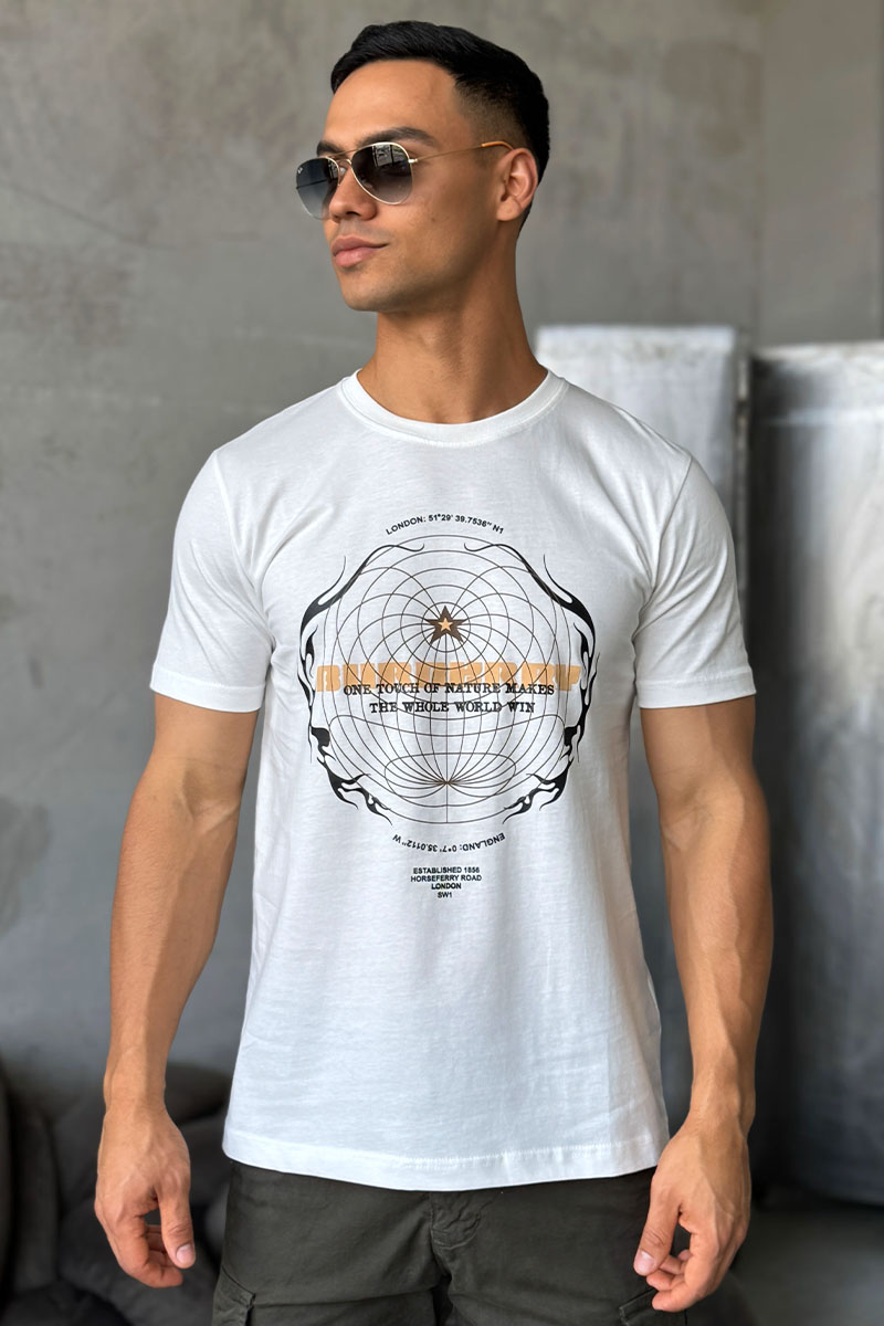 Burberry Мужская футболка Globe-graphic - White