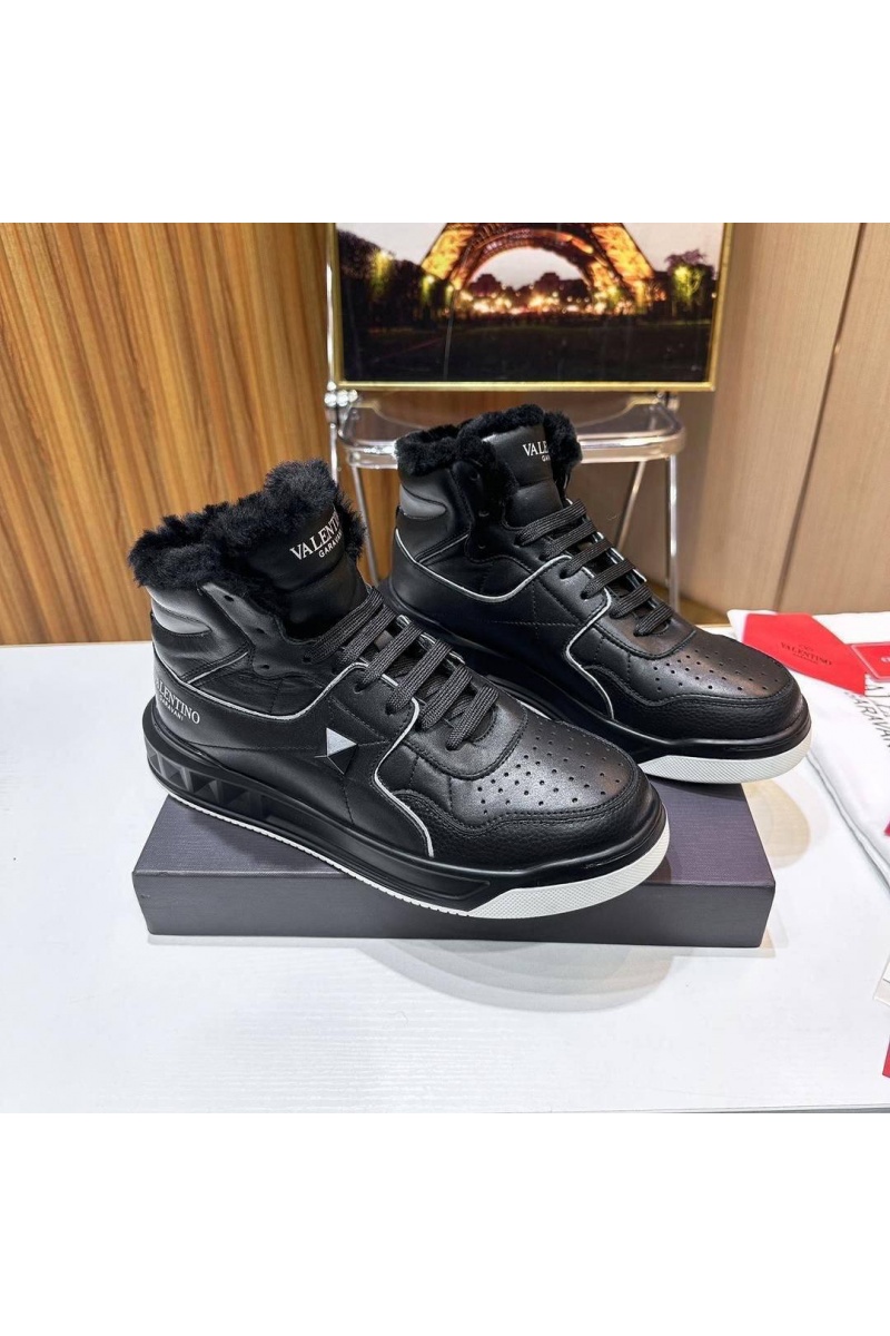 Valentino Кроссовки с мехом One Stud high-top
