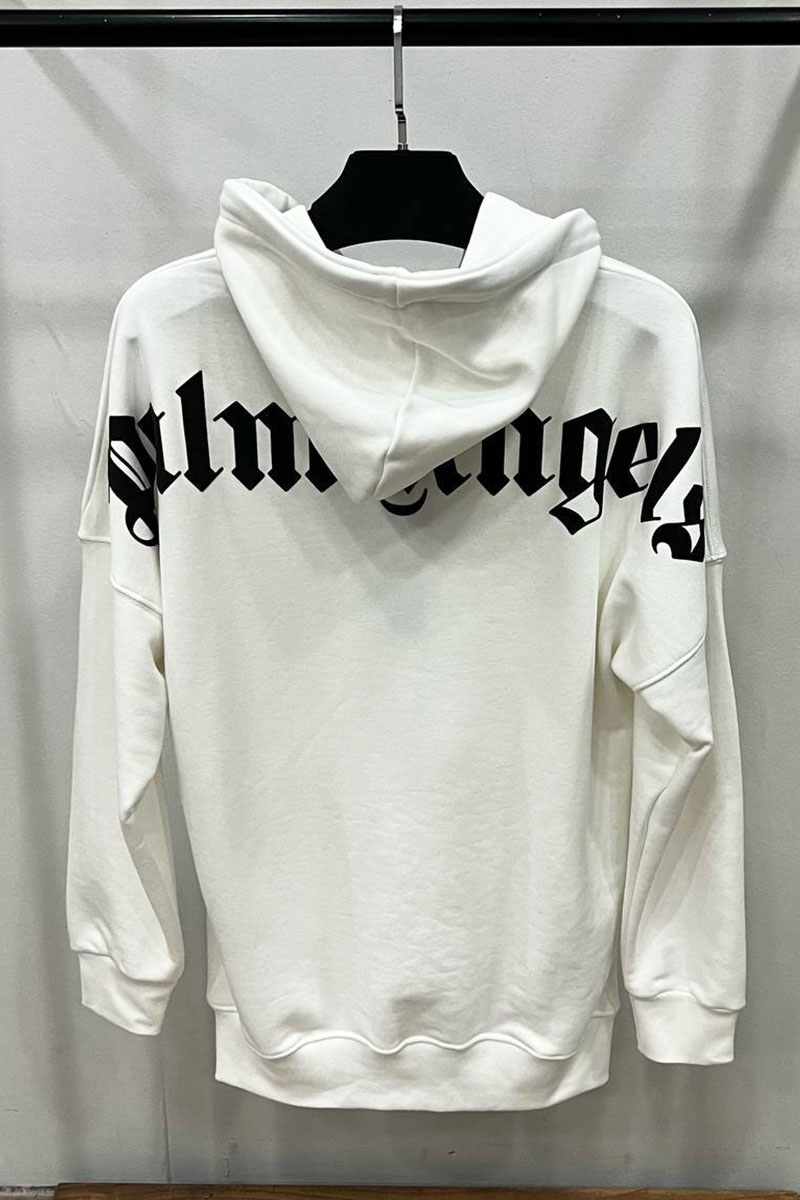 Palm Angels Белое оверсайз худи Classic logo-print