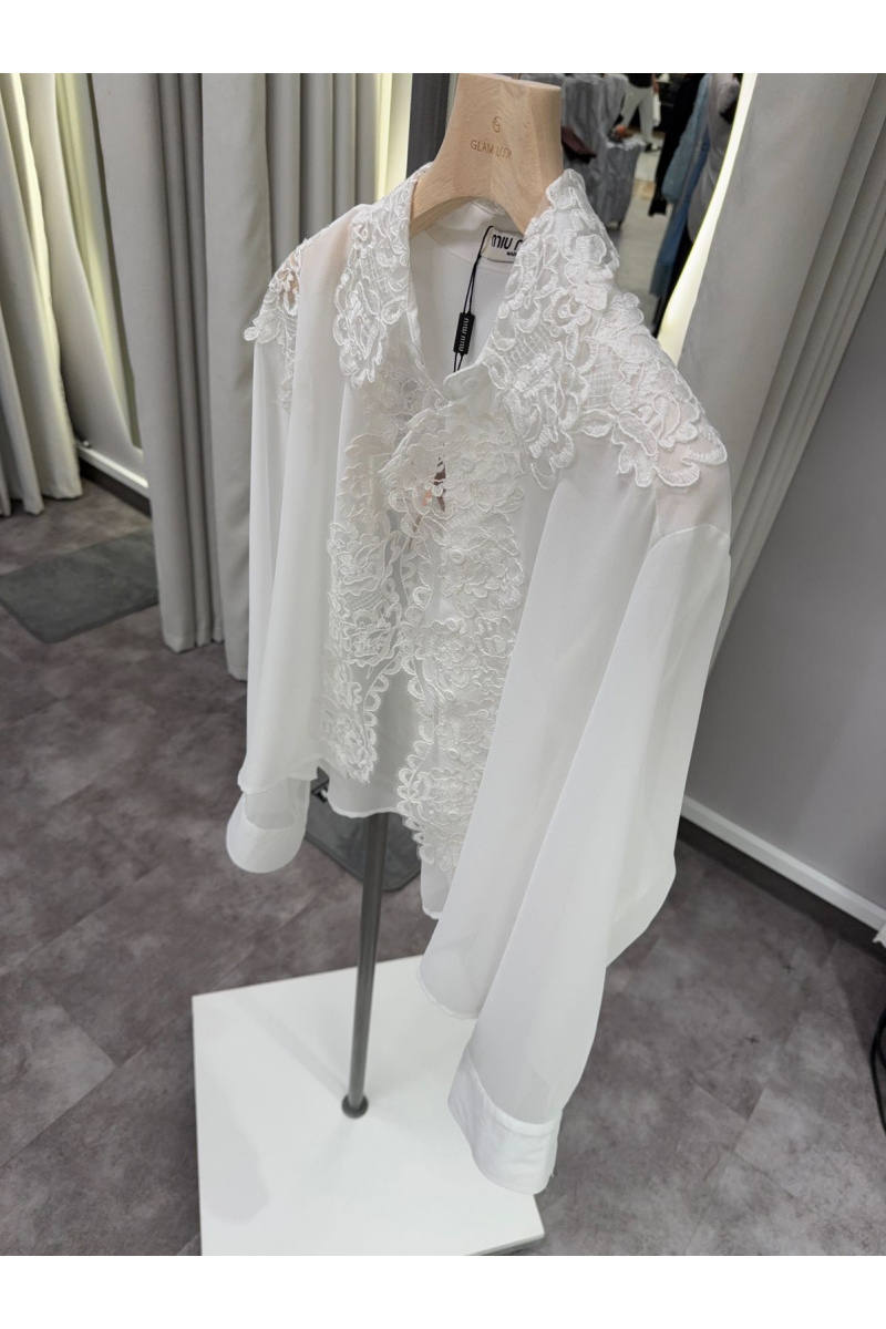 MIU MIU Женская блузка белого цвета