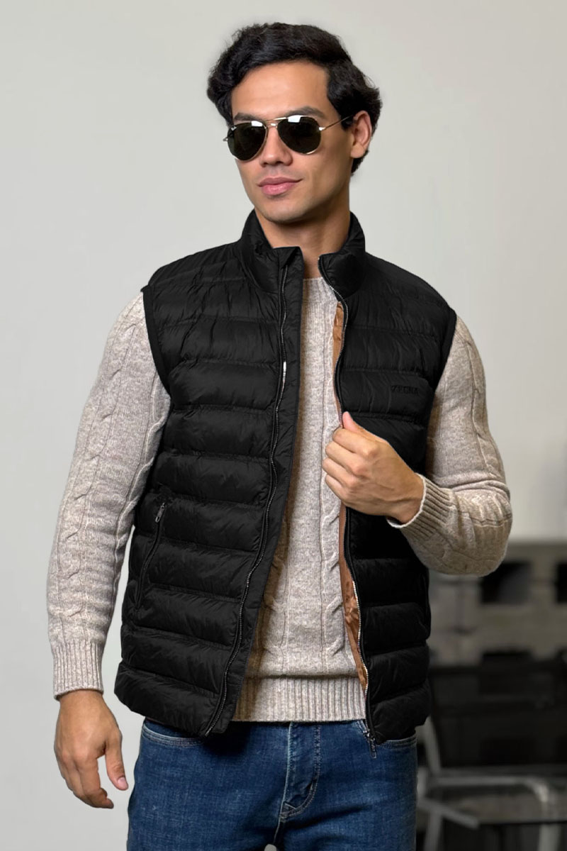 Zegna Мужской чёрный жилет 