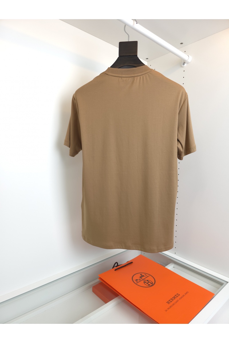 Hermes Мужская коричневая футболка premium