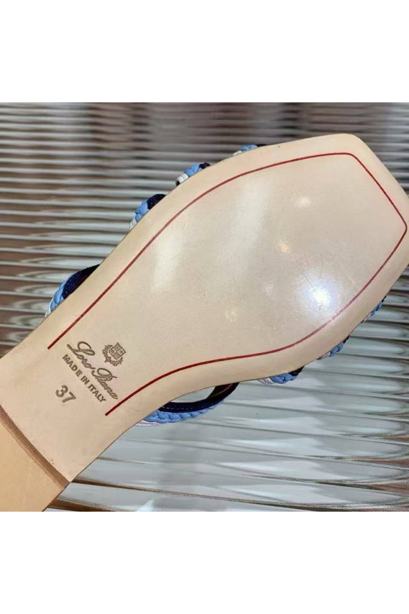 Loro Piana Женские кожаные шлёпанцы Premium