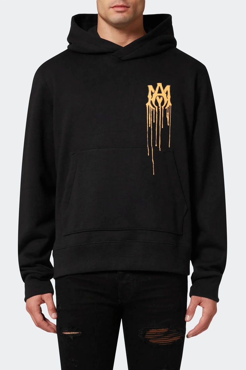 Amiri Мужское худи чёрного цвета logo-print