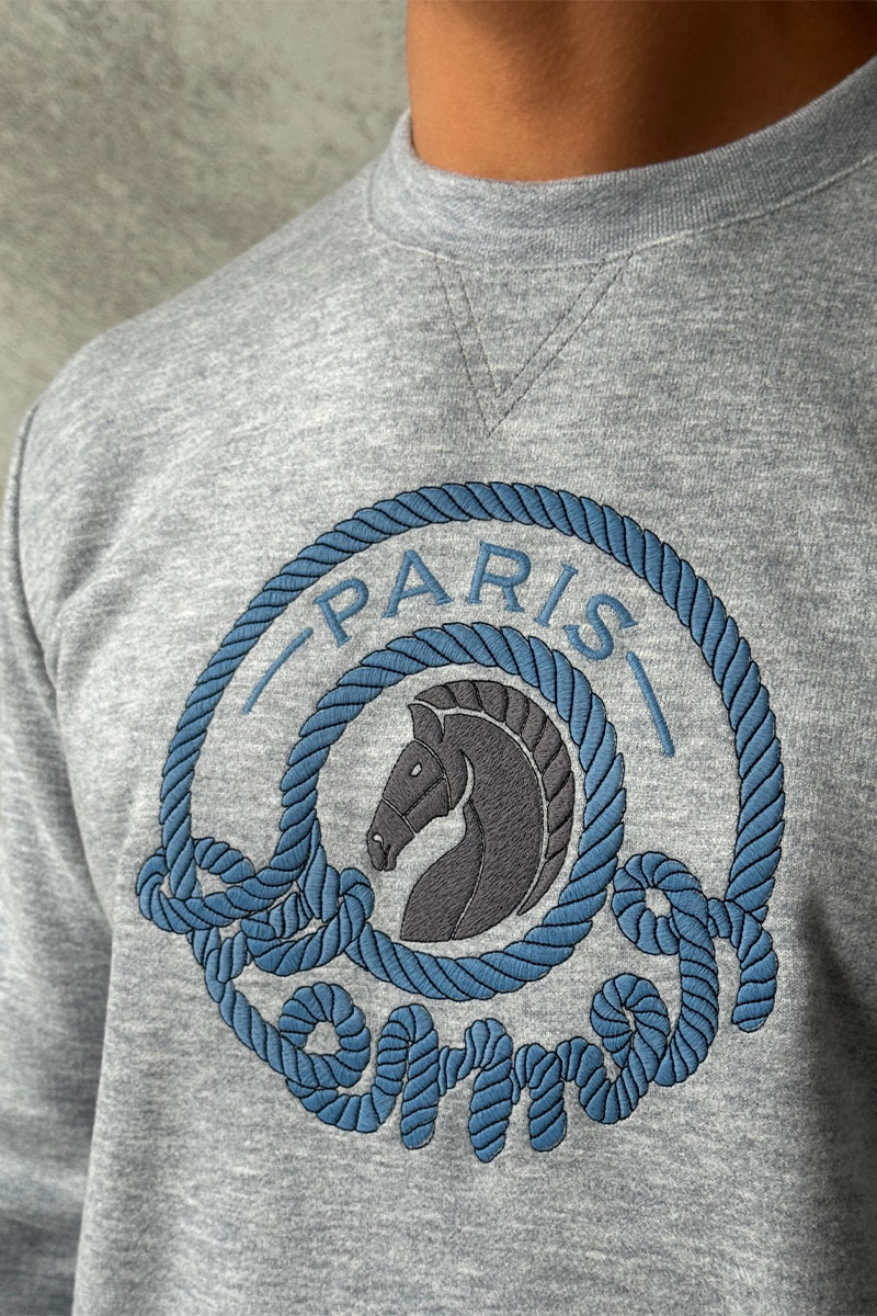 Hermes Мужской свитшот серого цвета 