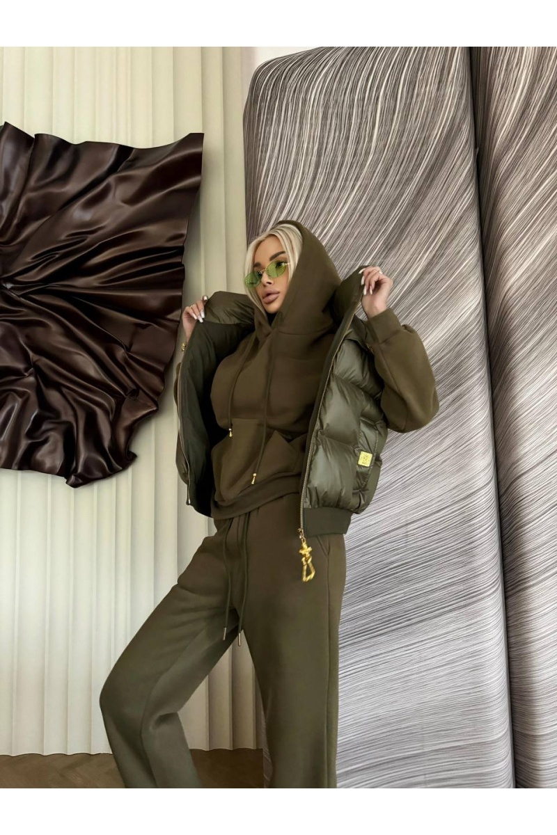 Schiaparelli Женский костюм тройка на флисе Premium - Green