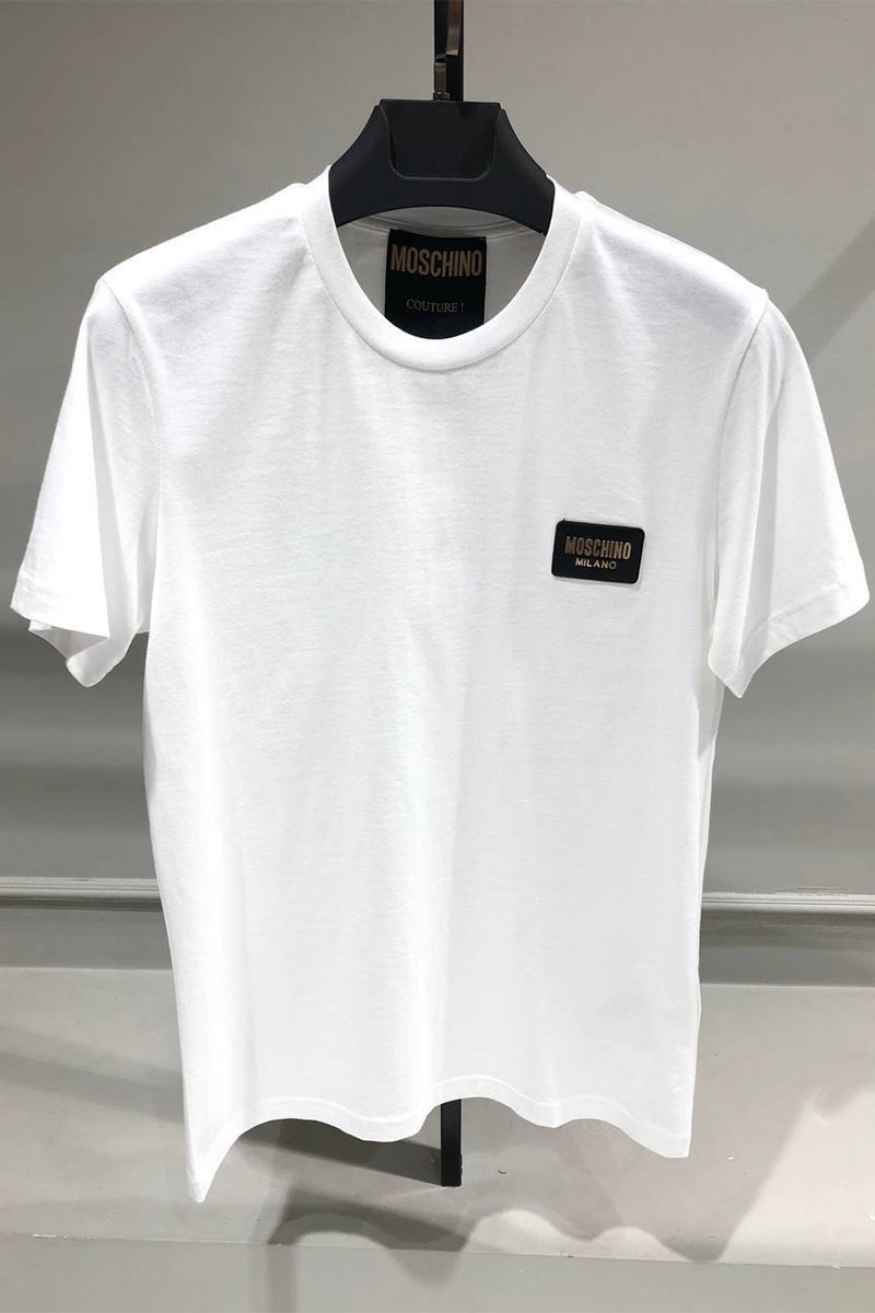 Moschino Мужская белая футболка logo-patch