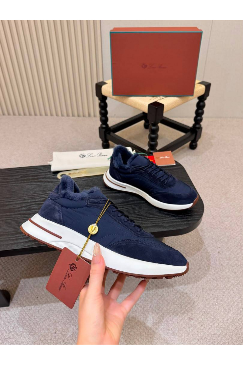 Loro Piana Кроссовки с мехом Week End Walk Evo premium