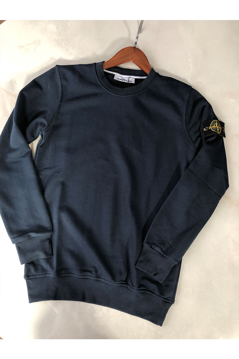 Stone Island Мужской синий свитшот с патчем на плече