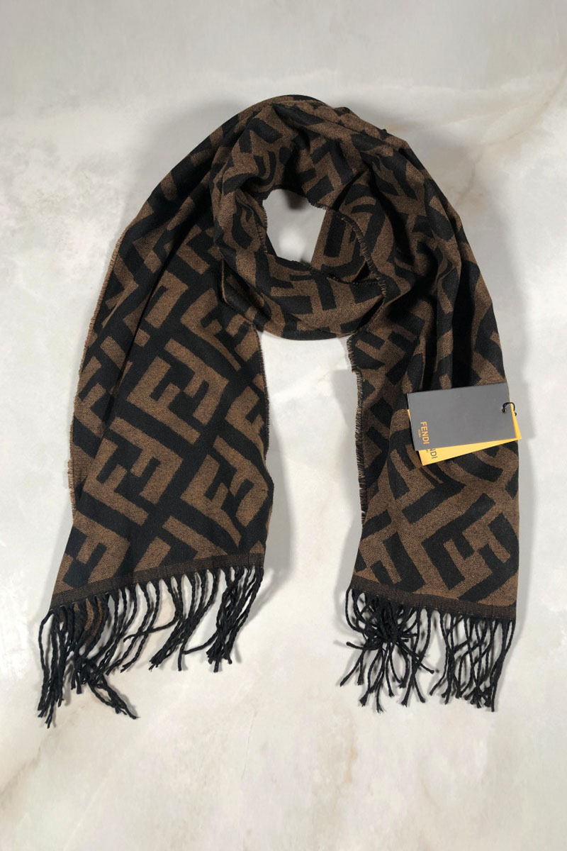 Fendi Мужской шарф FF Monogram 185x35 см
