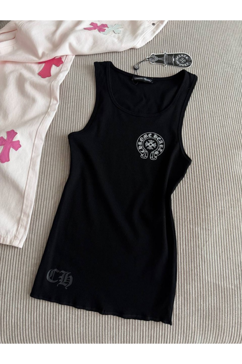 Chrome Hearts Женская чёрная майка premium