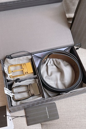 Двусторонний кожаный ремень Premium (длина 110 см, ширина 3.5 см)